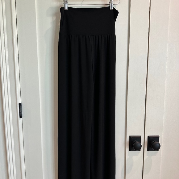 Pants - Black High Waist or Fold Over Wide Legged Pants, size M